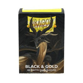 Dragon Sheild Black & Gold - Matte Dual Sleeves