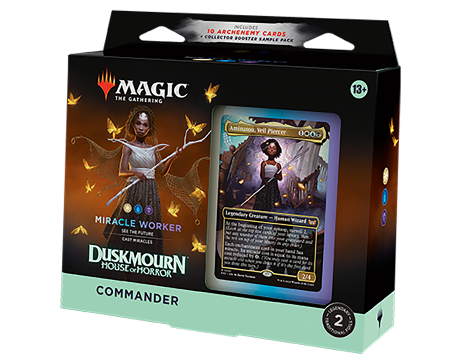 Magic The Gathering: Duskmourn House of Horror Commander Deck - Miracle Worker (White-Blue-Black)