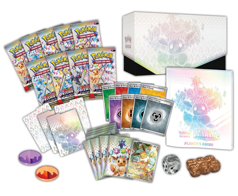 Pokemon Scarlet and Violet 8.5 Prismatic Evolutions Elite Trainer Box